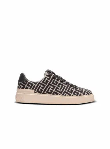 Balmain Monogram jacquard B-Court sneakers | Thumbnail 1 Balmain Monogram jacquard B-Court sneakers | Thumbnail 1