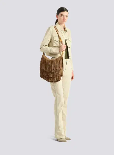 Balmain Ébène Hobo fringed suede bag | Thumbnail 2 Balmain Ébène Hobo fringed suede bag | Thumbnail 2