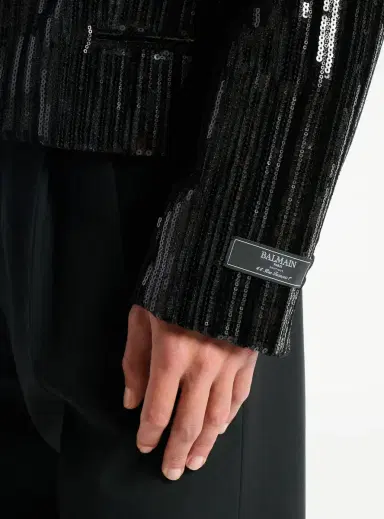 Balmain Cropped sequin velvet jacket | Thumbnail 6 Balmain Cropped sequin velvet jacket | Thumbnail 6