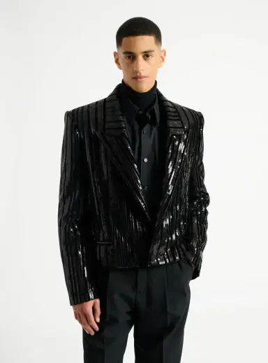 Balmain Cropped sequin velvet jacket | Thumbnail 7 Balmain Cropped sequin velvet jacket | Thumbnail 7