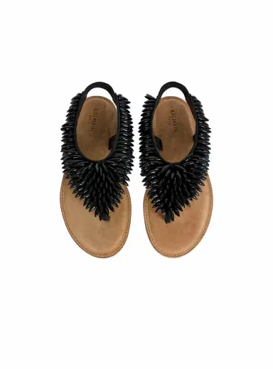 Balmain Flat sandals in suede and beads | Thumbnail 6 Balmain Flat sandals in suede and beads | Thumbnail 6