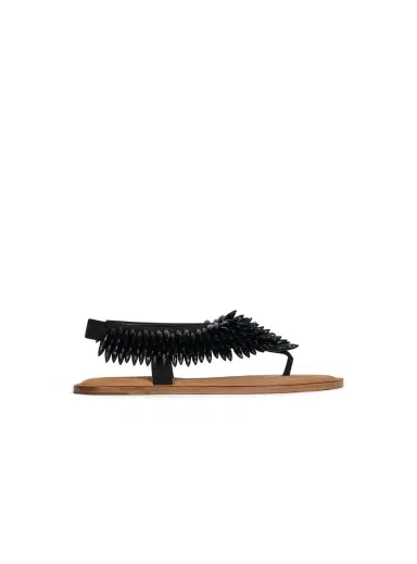 Balmain Flat sandals in suede and beads | Thumbnail 1 Balmain Flat sandals in suede and beads | Thumbnail 1