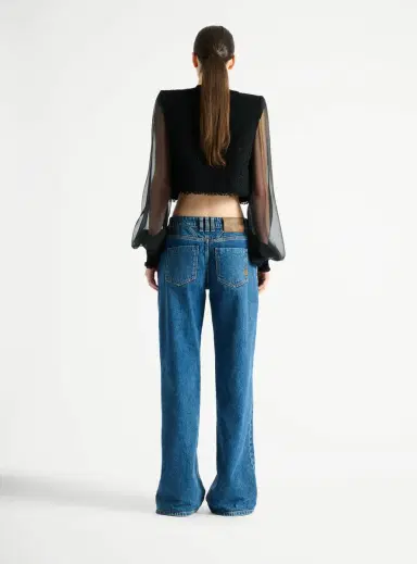 Balmain Cropped tweed and muslin jacket | Thumbnail 4 Balmain Cropped tweed and muslin jacket | Thumbnail 4