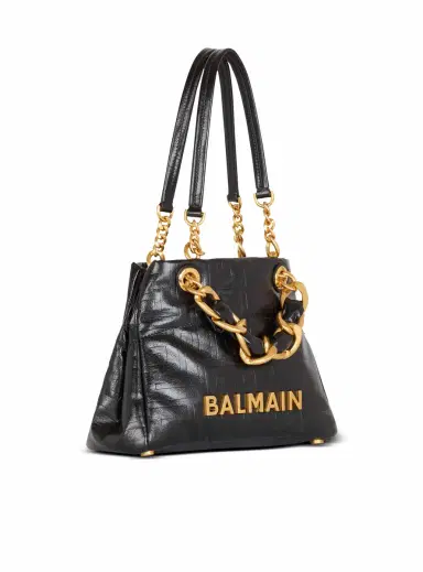 Balmain Small 1945 Soft tote bag in crackled calfskin | Thumbnail 3 Balmain Small 1945 Soft tote bag in crackled calfskin | Thumbnail 3