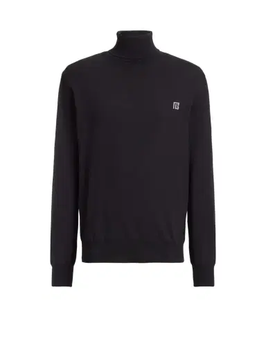 Balmain PB turtleneck jumper in cotton and silk | Thumbnail 1 Balmain PB turtleneck jumper in cotton and silk | Thumbnail 1