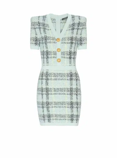 Balmain Short glitter tweed dress | Thumbnail 1 Balmain Short glitter tweed dress | Thumbnail 1