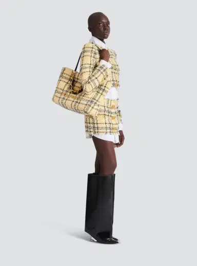 Balmain Plaid tweed 1945 tote bag | Thumbnail 2 Balmain Plaid tweed 1945 tote bag | Thumbnail 2
