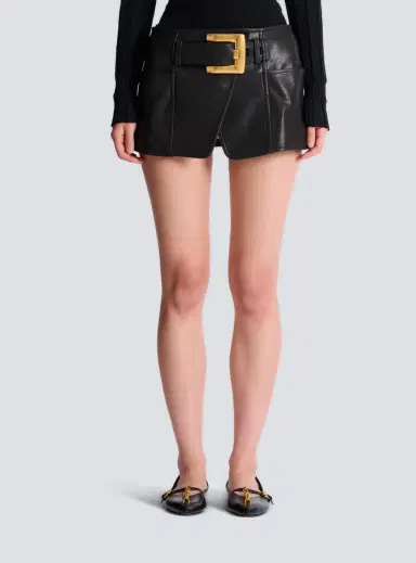 Balmain Belted Leather Mini Skirt | Thumbnail 7 Balmain Belted Leather Mini Skirt | Thumbnail 7