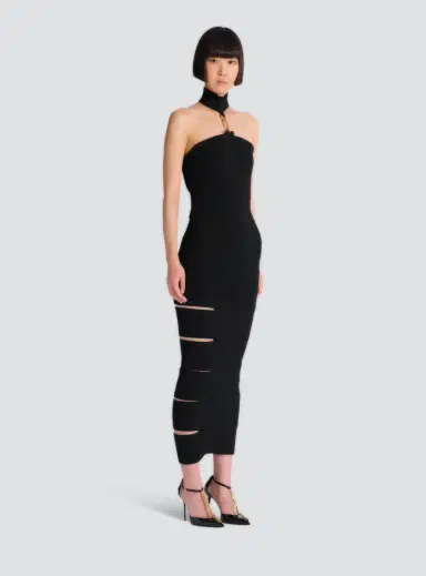 Balmain Long sleeveless dress with embellished detail | Thumbnail 3 Balmain Long sleeveless dress with embellished detail | Thumbnail 3
