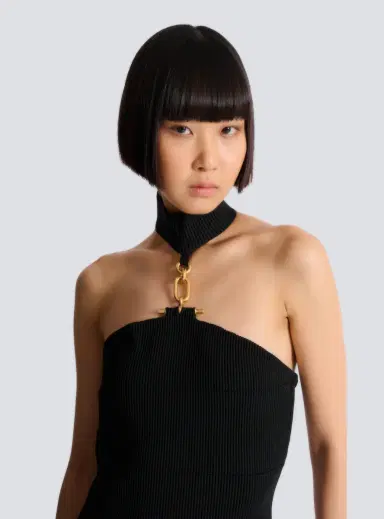 Balmain Long sleeveless dress with embellished detail | Thumbnail 5 Balmain Long sleeveless dress with embellished detail | Thumbnail 5