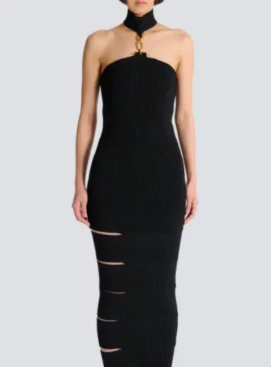 Balmain Long sleeveless dress with embellished detail | Thumbnail 8 Balmain Long sleeveless dress with embellished detail | Thumbnail 8