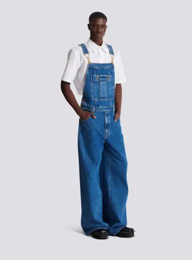 Balmain Dark blue denim dungarees | Thumbnail 3 Balmain Dark blue denim dungarees | Thumbnail 3