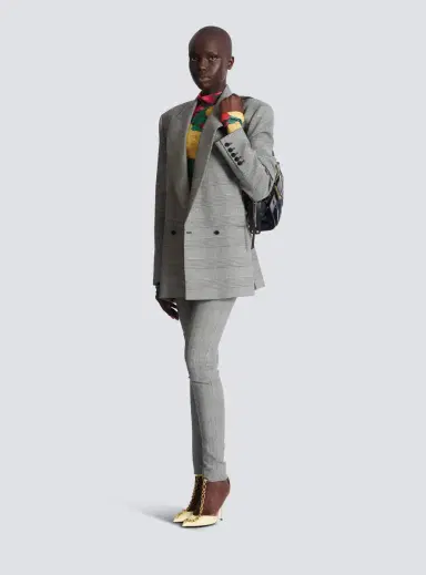 Balmain Oversized jacket in Prince of Wales jacquard | Thumbnail 2 Balmain Oversized jacket in Prince of Wales jacquard | Thumbnail 2