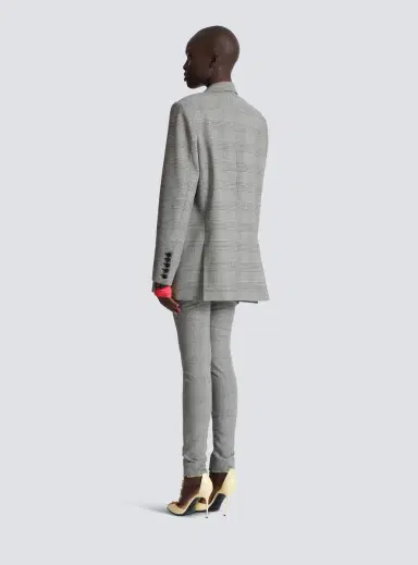 Balmain Oversized jacket in Prince of Wales jacquard | Thumbnail 4 Balmain Oversized jacket in Prince of Wales jacquard | Thumbnail 4