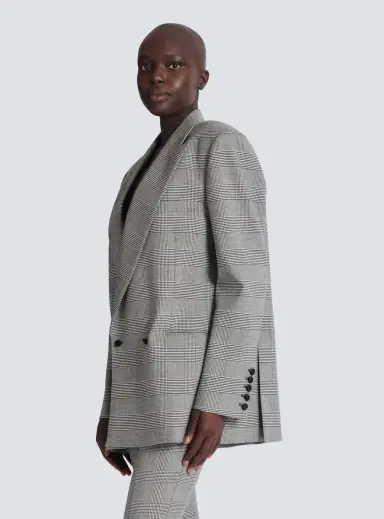 Balmain Oversized jacket in Prince of Wales jacquard | Thumbnail 6 Balmain Oversized jacket in Prince of Wales jacquard | Thumbnail 6
