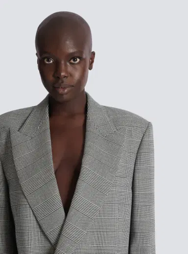 Balmain Oversized jacket in Prince of Wales jacquard | Thumbnail 7 Balmain Oversized jacket in Prince of Wales jacquard | Thumbnail 7