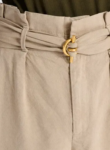 Balmain Cotton and linen Bermuda shorts with T-Bar belt | Thumbnail 6 Balmain Cotton and linen Bermuda shorts with T-Bar belt | Thumbnail 6