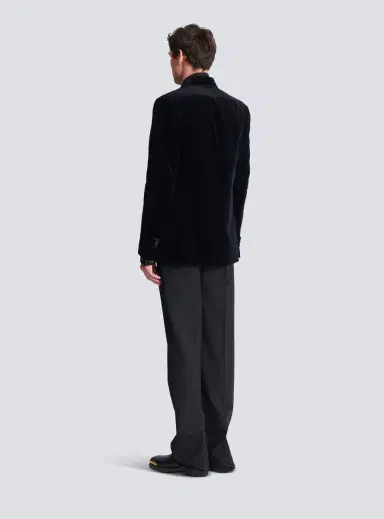 Balmain Velvet and satin 1-button blazer | Thumbnail 4 Balmain Velvet and satin 1-button blazer | Thumbnail 4