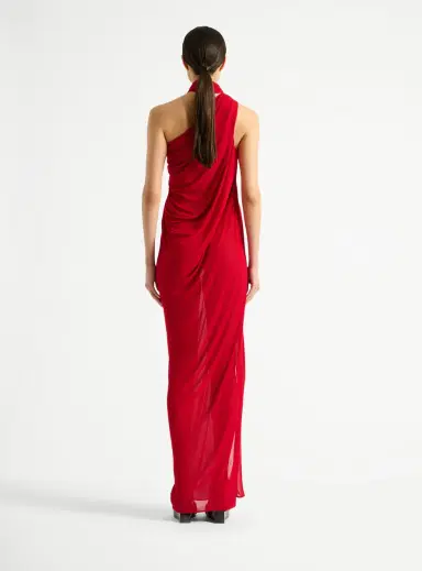 Balmain Long draped jersey dress | Thumbnail 3 Balmain Long draped jersey dress | Thumbnail 3