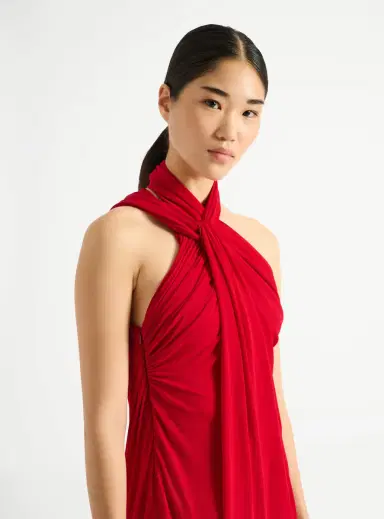 Balmain Long draped jersey dress | Thumbnail 4 Balmain Long draped jersey dress | Thumbnail 4