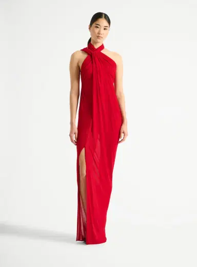 Balmain Long draped jersey dress | Thumbnail 6 Balmain Long draped jersey dress | Thumbnail 6