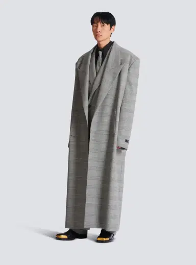 Balmain Oversized coat in Prince of Wales wool | Thumbnail 2 Balmain Oversized coat in Prince of Wales wool | Thumbnail 2