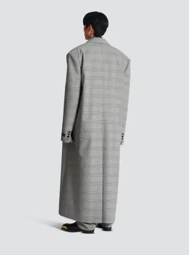 Balmain Oversized coat in Prince of Wales wool | Thumbnail 4 Balmain Oversized coat in Prince of Wales wool | Thumbnail 4