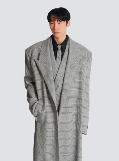 Balmain Oversized coat in Prince of Wales wool | Thumbnail 6 Balmain Oversized coat in Prince of Wales wool | Thumbnail 6