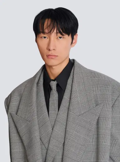 Balmain Oversized coat in Prince of Wales wool | Thumbnail 7 Balmain Oversized coat in Prince of Wales wool | Thumbnail 7