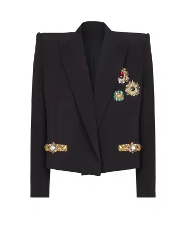 Balmain Cropped embroidered jacket | Thumbnail 1 Balmain Cropped embroidered jacket | Thumbnail 1