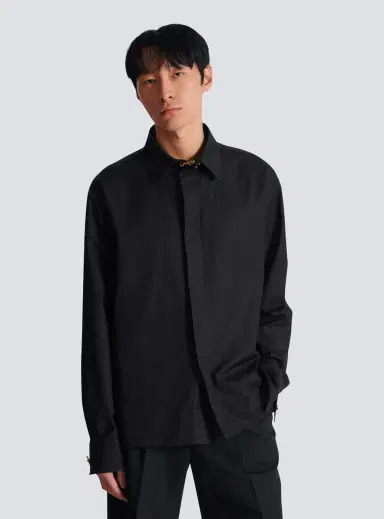 Balmain Asymmetric poplin shirt | Thumbnail 7 Balmain Asymmetric poplin shirt | Thumbnail 7