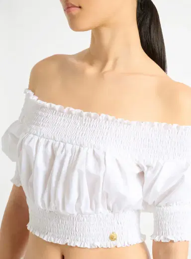Balmain Poplin off-the-shoulder top | Thumbnail 5 Balmain Poplin off-the-shoulder top | Thumbnail 5