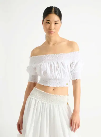 Balmain Poplin off-the-shoulder top | Thumbnail 6 Balmain Poplin off-the-shoulder top | Thumbnail 6