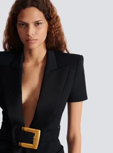 Balmain Grain de poudre jacket with belt detail | Thumbnail 6 Balmain Grain de poudre jacket with belt detail | Thumbnail 6