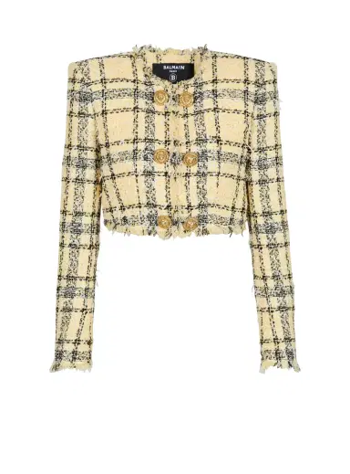 Balmain Cropped jacket in glitter tweed | Thumbnail 1 Balmain Cropped jacket in glitter tweed | Thumbnail 1