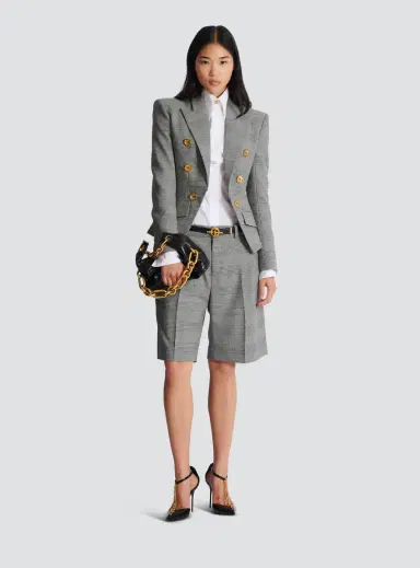 Balmain 6-buttons jacket in Prince of Wales jacquard | Thumbnail 2 Balmain 6-buttons jacket in Prince of Wales jacquard | Thumbnail 2
