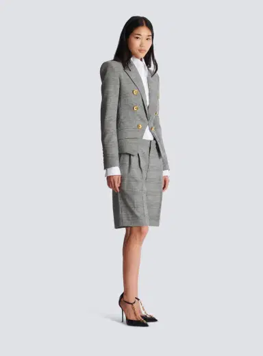 Balmain 6-buttons jacket in Prince of Wales jacquard | Thumbnail 3 Balmain 6-buttons jacket in Prince of Wales jacquard | Thumbnail 3