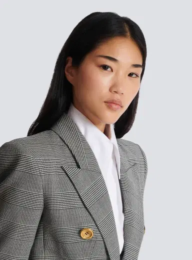 Balmain 6-buttons jacket in Prince of Wales jacquard | Thumbnail 5 Balmain 6-buttons jacket in Prince of Wales jacquard | Thumbnail 5
