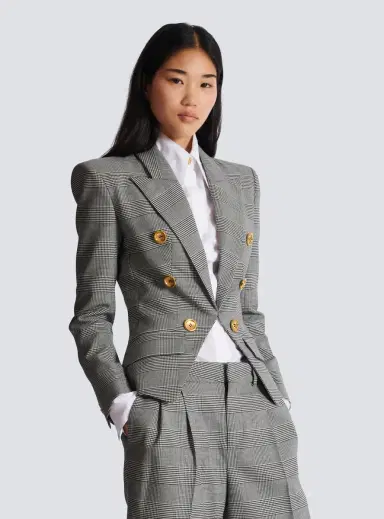 Balmain 6-buttons jacket in Prince of Wales jacquard | Thumbnail 7 Balmain 6-buttons jacket in Prince of Wales jacquard | Thumbnail 7