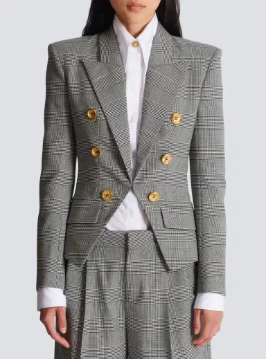 Balmain 6-buttons jacket in Prince of Wales jacquard | Thumbnail 8 Balmain 6-buttons jacket in Prince of Wales jacquard | Thumbnail 8