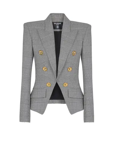Balmain 6-buttons jacket in Prince of Wales jacquard | Thumbnail 1 Balmain 6-buttons jacket in Prince of Wales jacquard | Thumbnail 1