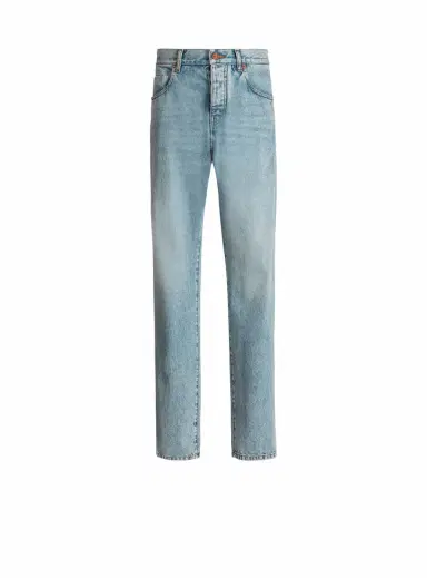 Balmain Loose-fit jeans in Light blue denim | Thumbnail 1 Balmain Loose-fit jeans in Light blue denim | Thumbnail 1
