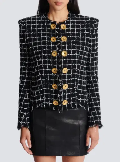 Balmain Cropped tweed jacket | Thumbnail 8 Balmain Cropped tweed jacket | Thumbnail 8