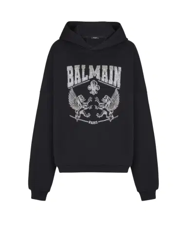 Balmain Hoodie with crystal embroidery | Thumbnail 1 Balmain Hoodie with crystal embroidery | Thumbnail 1