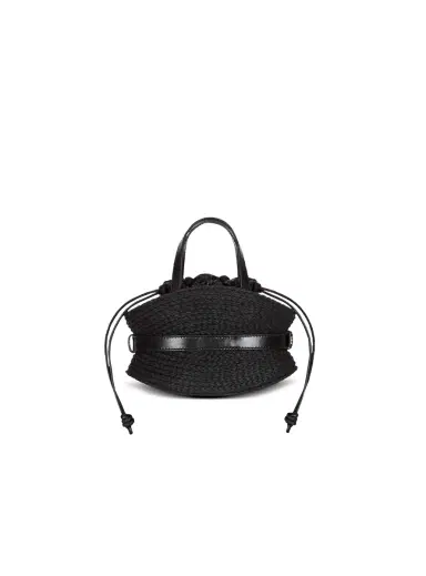 Balmain Shuffle Mini bag in calfskin and raffia | Thumbnail 4 Balmain Shuffle Mini bag in calfskin and raffia | Thumbnail 4
