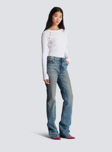 Balmain Straight-leg faded denim jeans | Thumbnail 3 Balmain Straight-leg faded denim jeans | Thumbnail 3