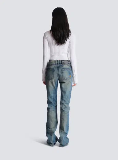 Balmain Straight-leg faded denim jeans | Thumbnail 4 Balmain Straight-leg faded denim jeans | Thumbnail 4