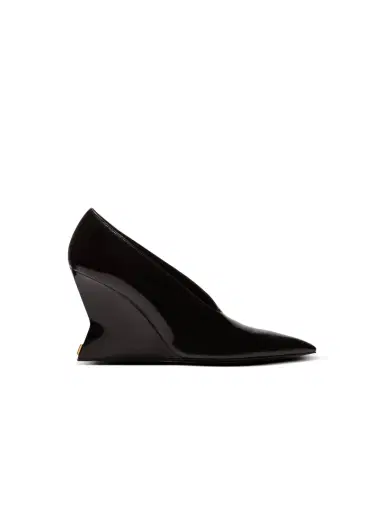 Balmain Shiny lambskin Wedge pumps | Thumbnail 1 Balmain Shiny lambskin Wedge pumps | Thumbnail 1