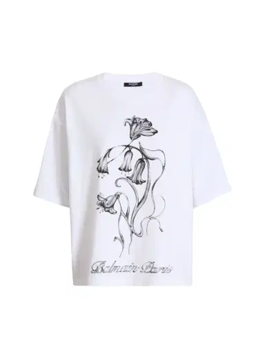 Balmain Printed Flower T-shirt | Thumbnail 1 Balmain Printed Flower T-shirt | Thumbnail 1