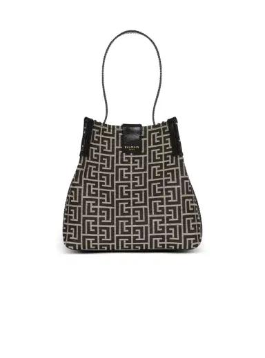 Balmain Release Bucket bag in jacquard and calfskin | Thumbnail 1 Balmain Release Bucket bag in jacquard and calfskin | Thumbnail 1